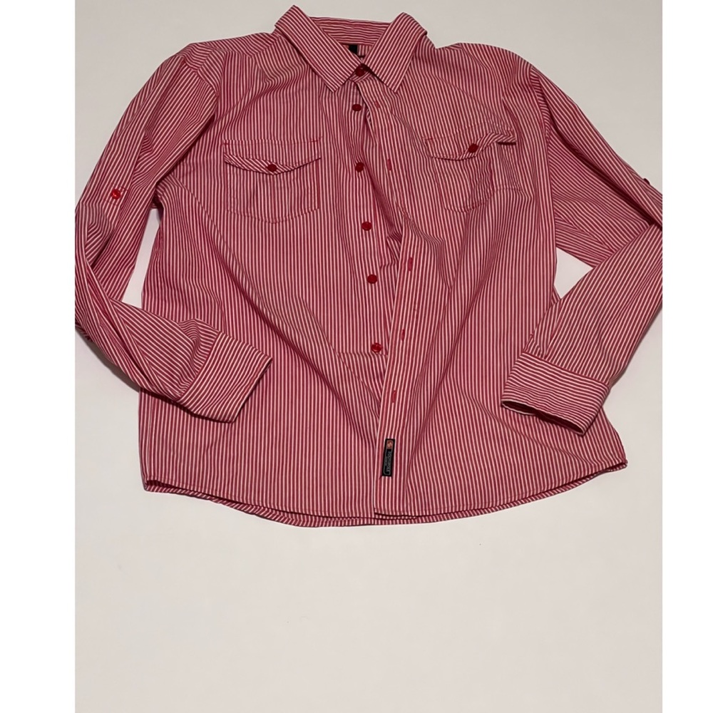Red and white stripped mens South Pole dress shirt